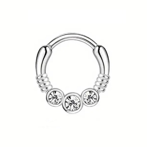 Piercing Click Septo Zircônias Daith Aço Mod. 5